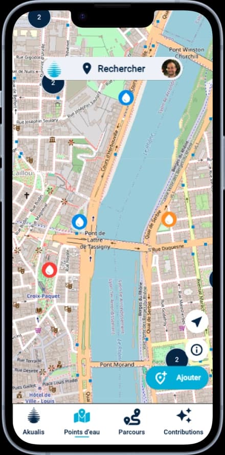 App Akualis - aperçu de la carte